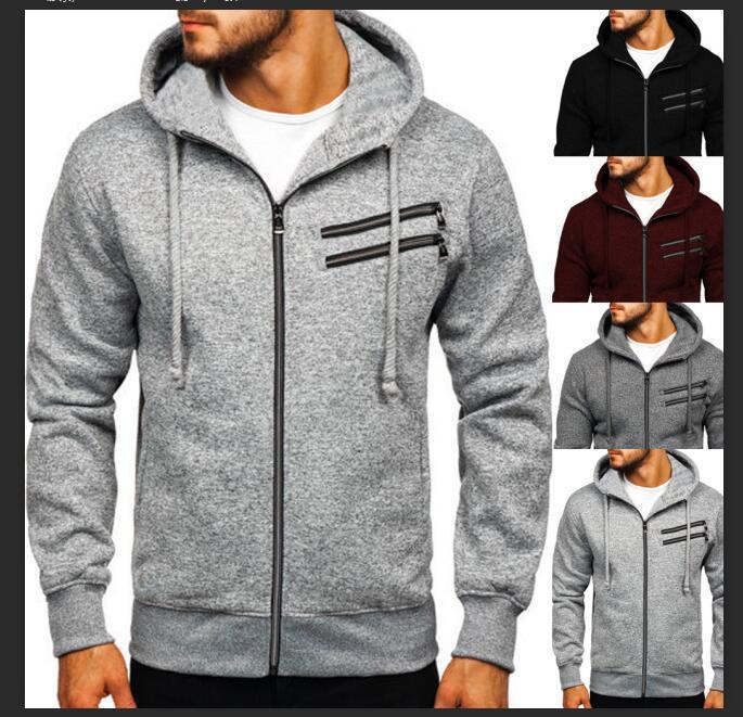 Men's Fleece Cardigan Zippered Hoodie Jacket