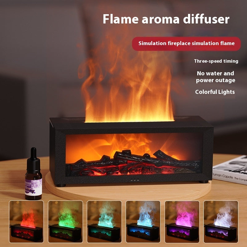 New Flame Aromatherapy Machine Colorful Flame Humidifier 3D Flame Fireplace Machine