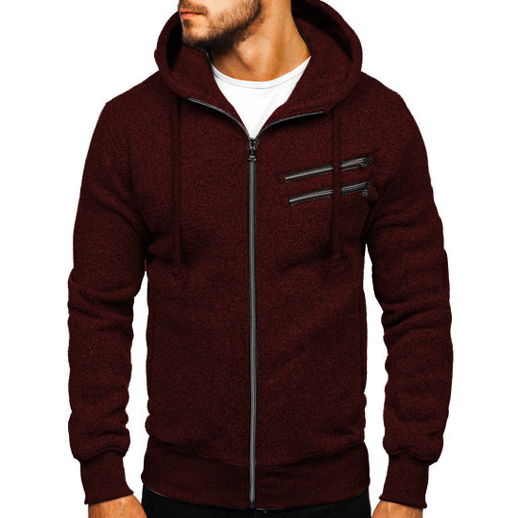 Men's Fleece Cardigan Zippered Hoodie Jacket