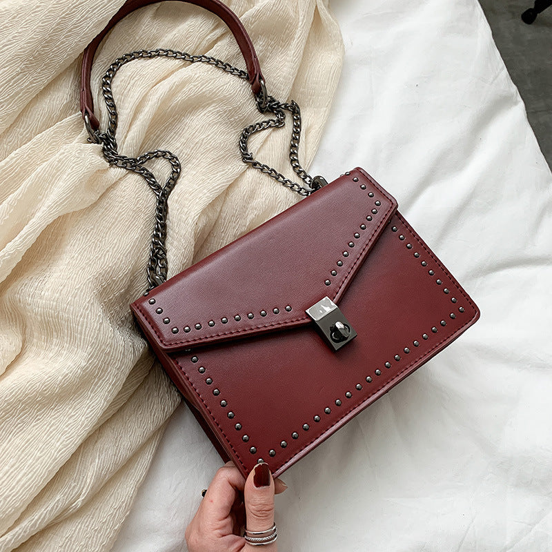 Rivet chain small square bag