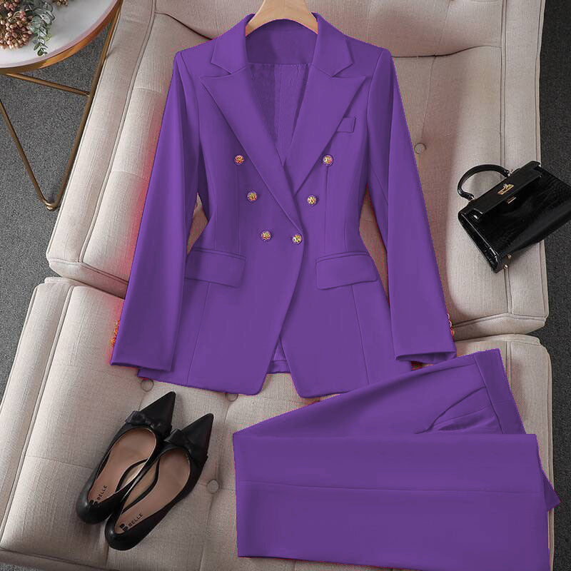 Korean Casual Design Blouse Trouser Suit