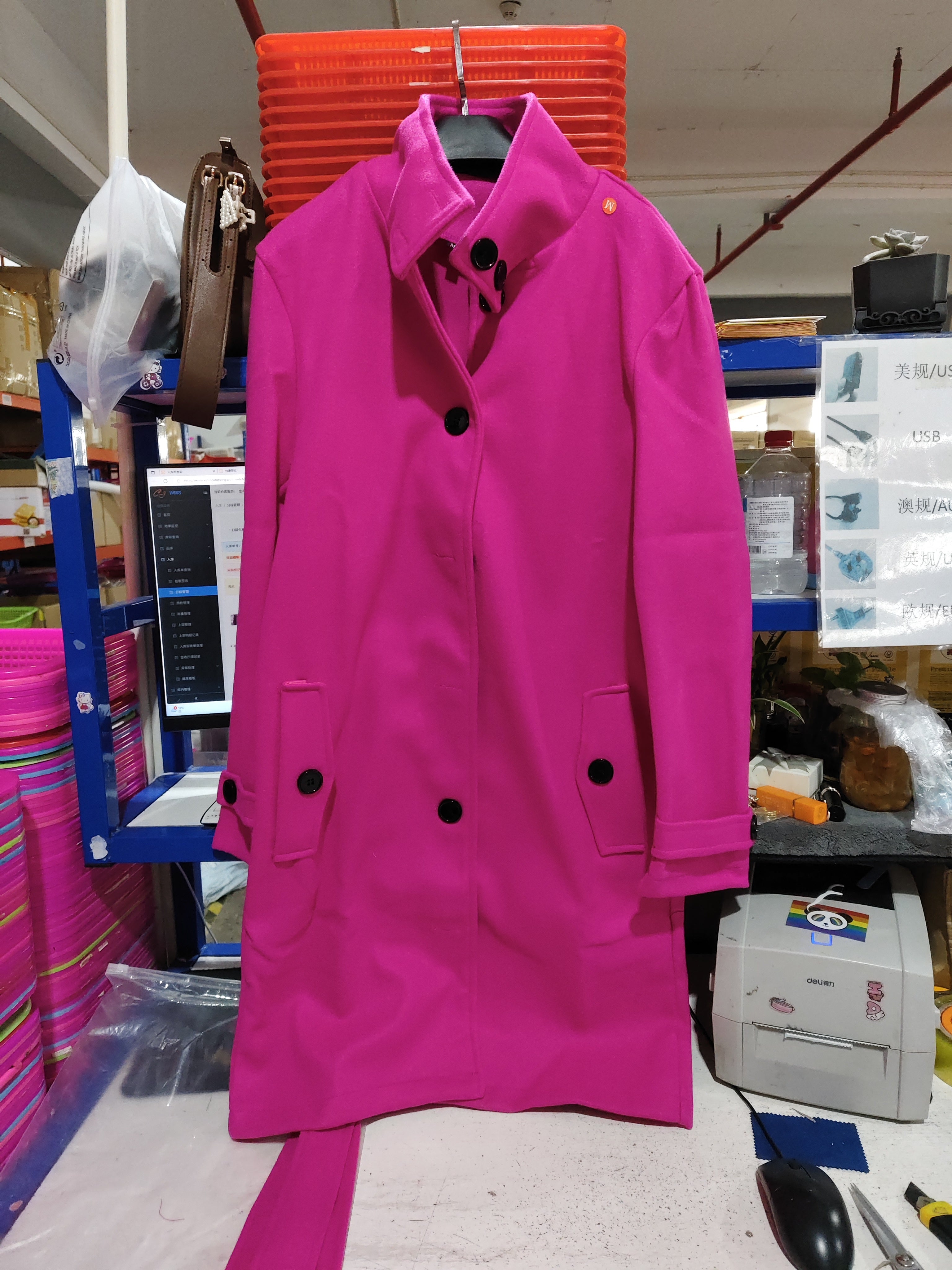 Autumn Winter New Woolen Coat Women's Slim Fit Cardigan Large Coat Women Long Sleeve Single Breasted Stand Collar Woolen Coat