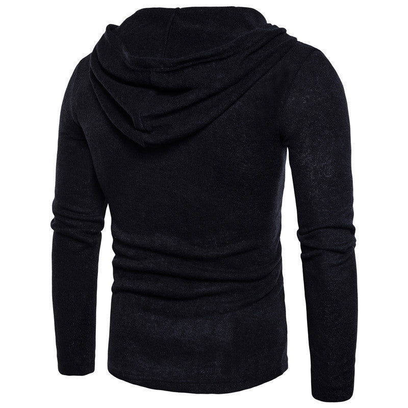 Men's Pullover Hooded Sweater Tie