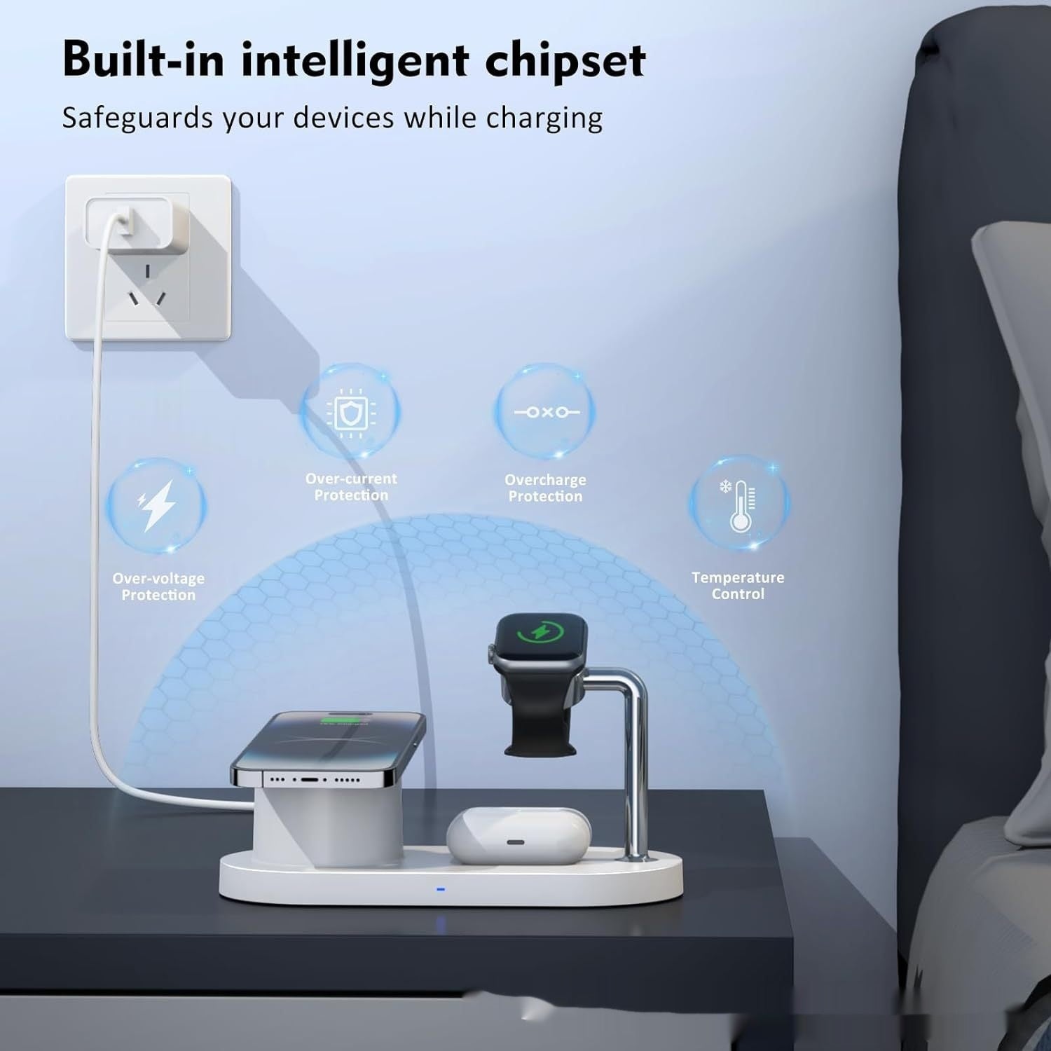 Three-in-one Vertical Magnetic Wireless Portable Wireless Charger