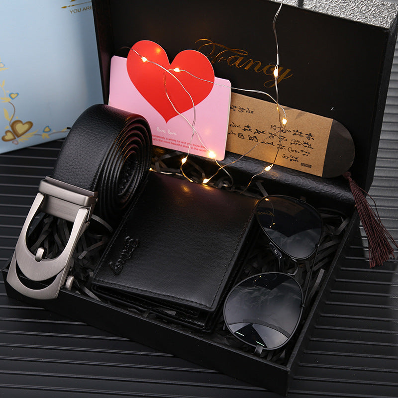 Men's belt wallet set