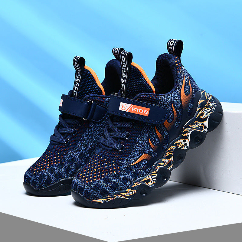 Mesh Woven Breathable Flame Wave Sneaker Boy