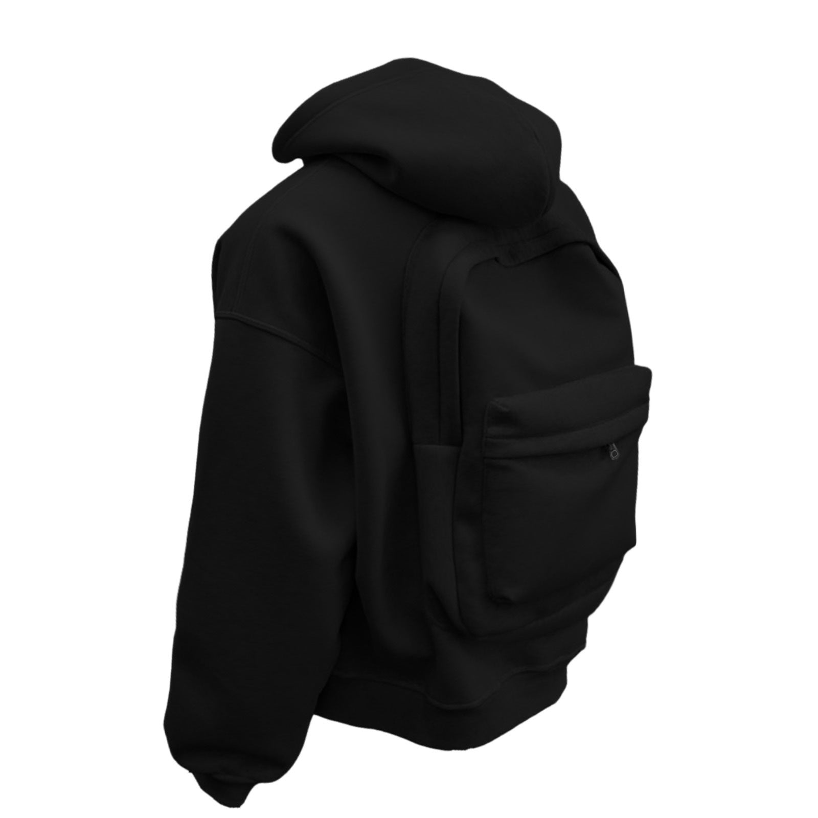 Backpack Men's Loose Sports And Leisure Hooded Zipper Sweatshirt
