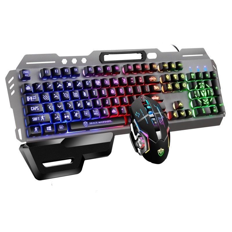 Metal Panel Backlit Keyboard Mouse Sleeve Assembly