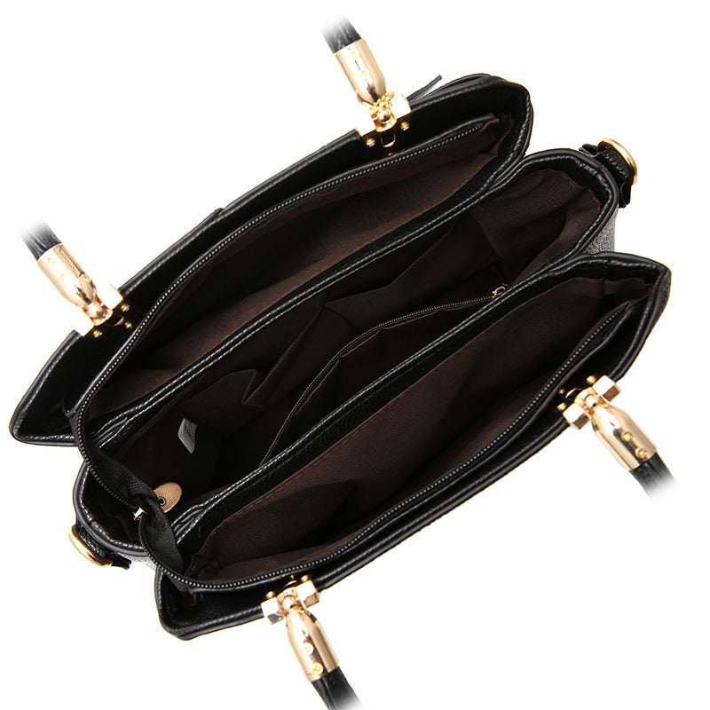 Women's contrast color handbag shoulder bag