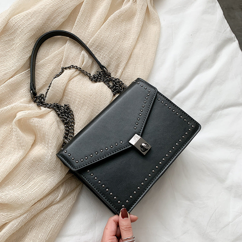 Rivet chain small square bag