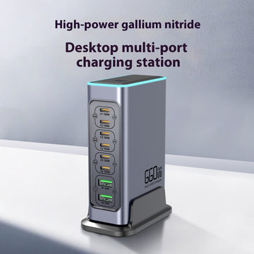 Popular High-end 660W Gallium Nitride Charger Fast Charging Head Mobile Phone Tablet Multi-port Desktop