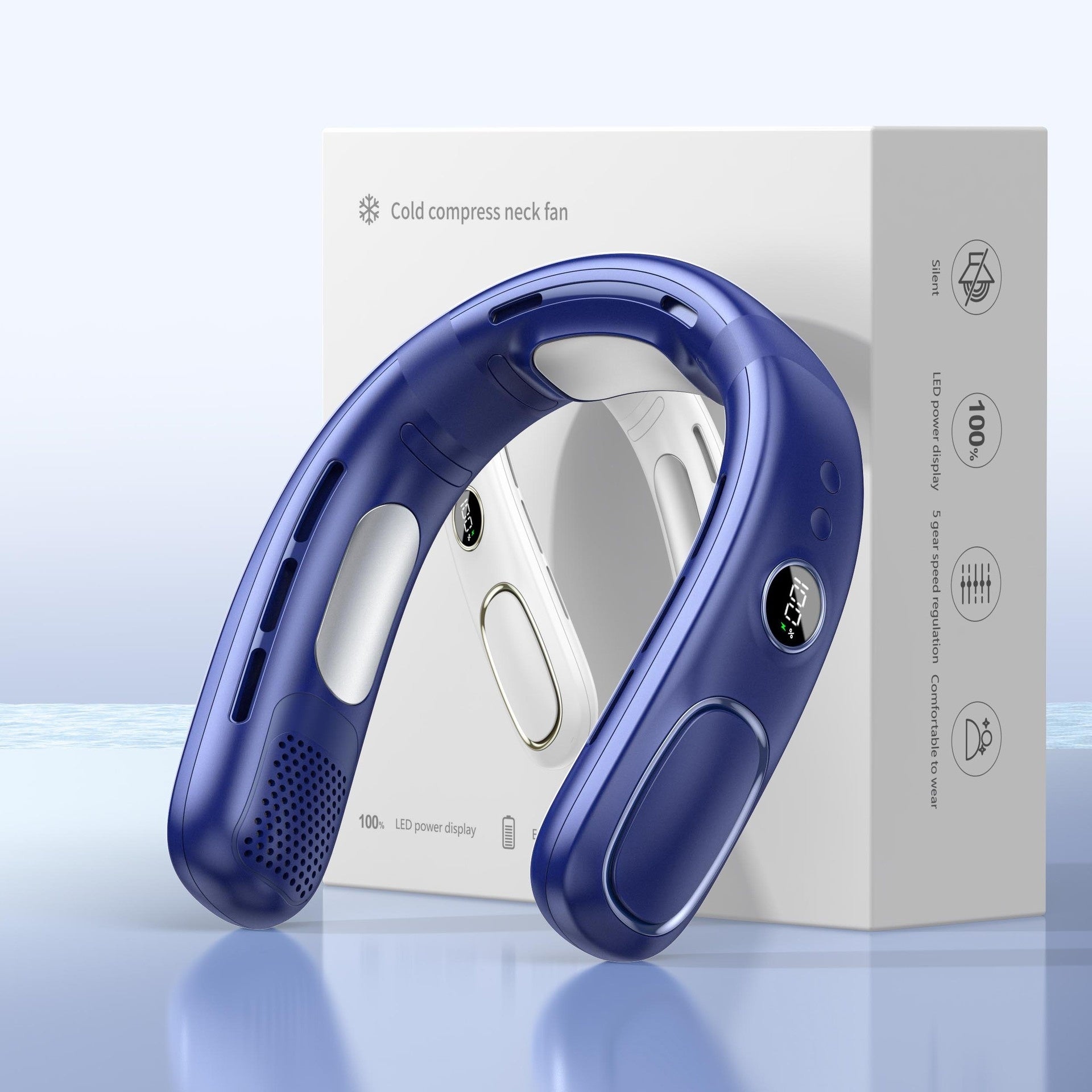 USB Charging Non-leaf Ice Compress Lazy Outdoor Portable Halter Little Fan