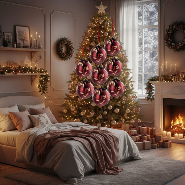 6PCS Set Christmas Glass Ball Ornaments Hanging Decorations For Holiday Tree Parties Ornaments FBA Shipment