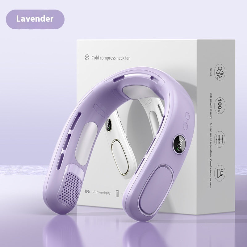 USB Charging Non-leaf Ice Compress Lazy Outdoor Portable Halter Little Fan