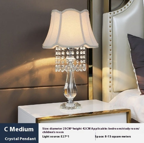 Fashionable Crystal Dimming Remote Control Desk Lamp Lighting