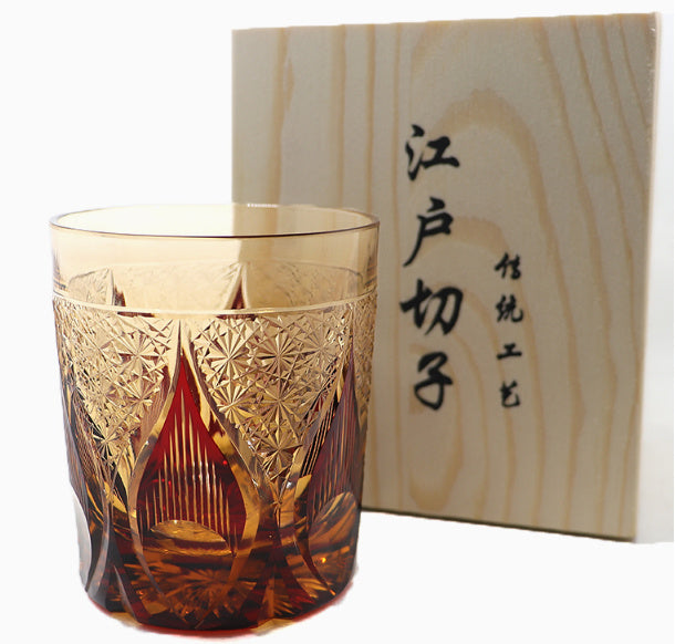 Jinzhi Japanese-style Jianghu Crystal Glass Rewell Cup Hand Carved Whiskey Shot Glass Retro