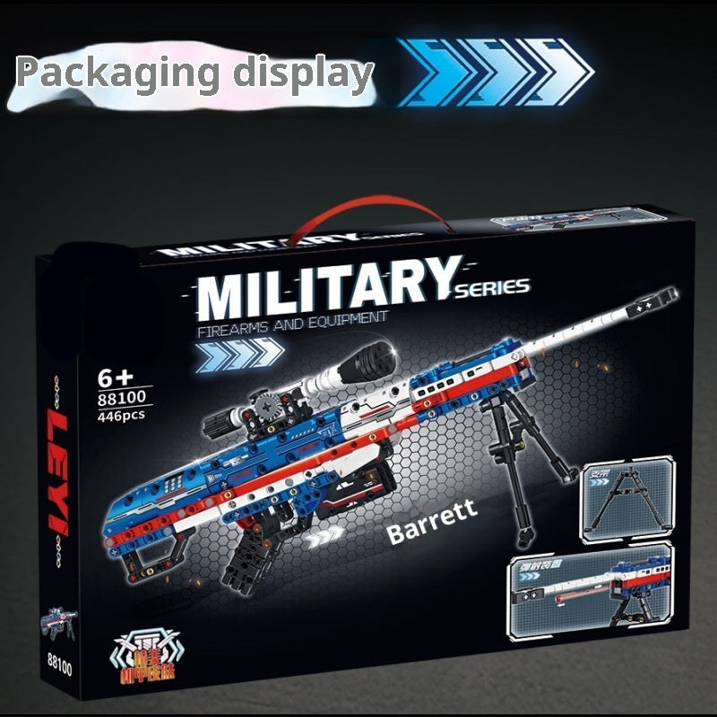 Shootable Chinese Building Blocks Patriotic Barrett Sniper Rifle Boy Assembly Toy