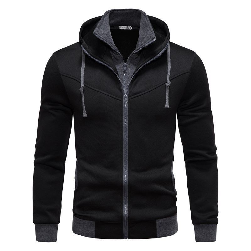 Sports Leisure Color-block Hooded Jacket