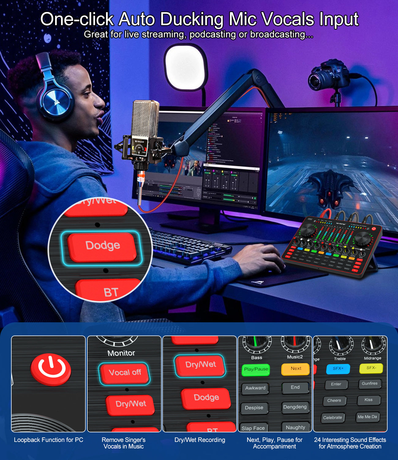 G3pro Live Broadcast Sound Card Microphone