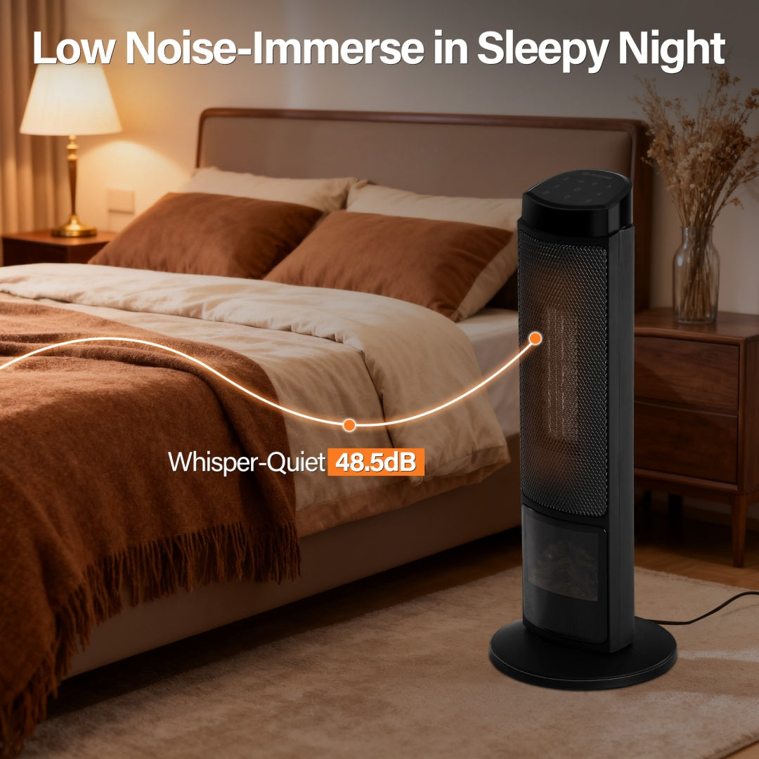 23inch Space Heaters For Indoor Use, Portable Heater With 7 Light Colors