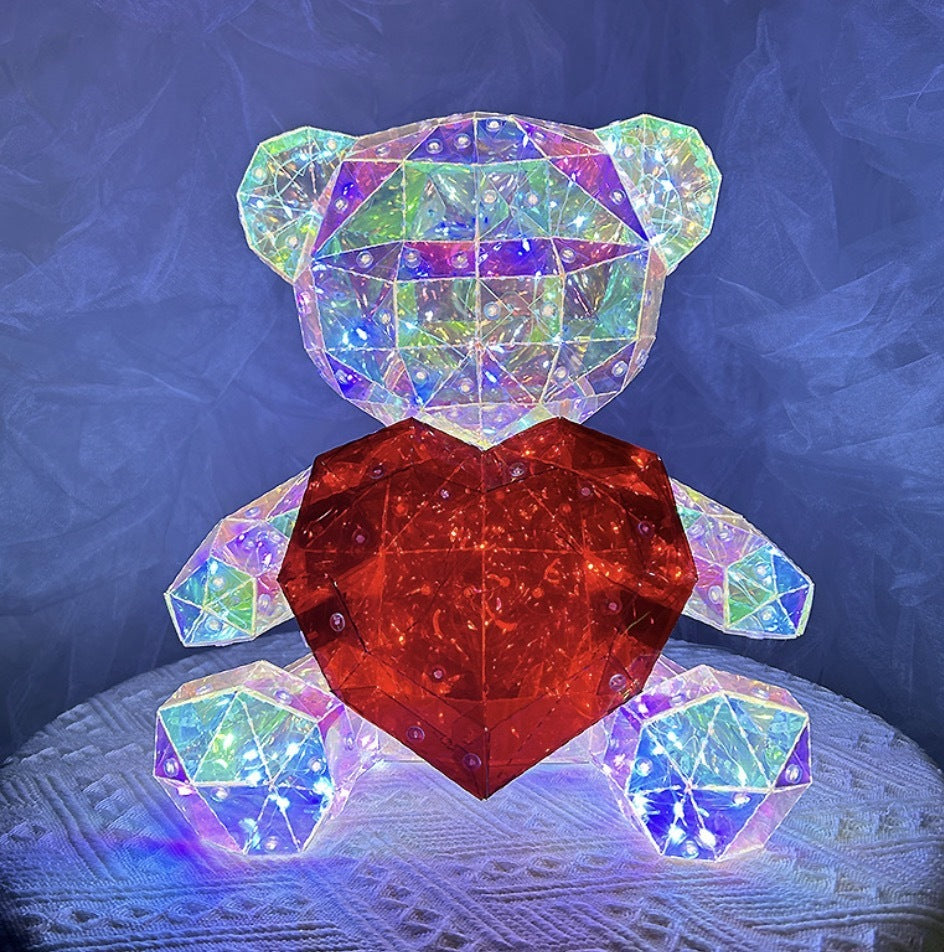 Colorful Heart-hugging Bear Luminous Valentine's Day Gift