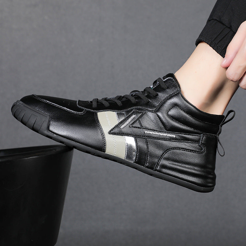Autumn New High-top Leather-covered Shoes