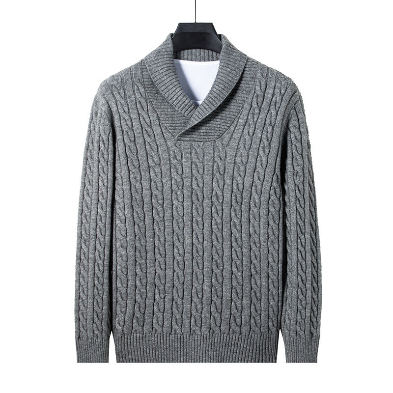 Youth Men's Long-sleeved Pullover Slim V-neck Sweater