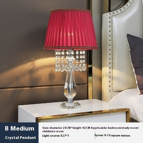 Fashionable Crystal Dimming Remote Control Desk Lamp Lighting
