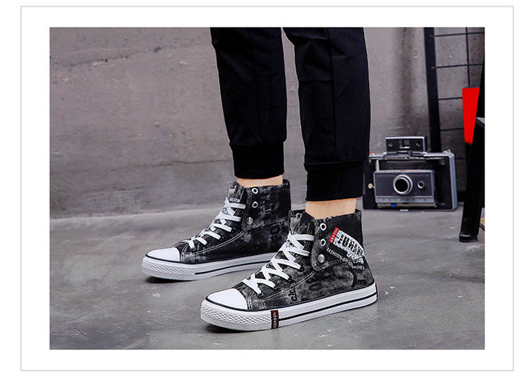 High-top canvas shoes for lovers