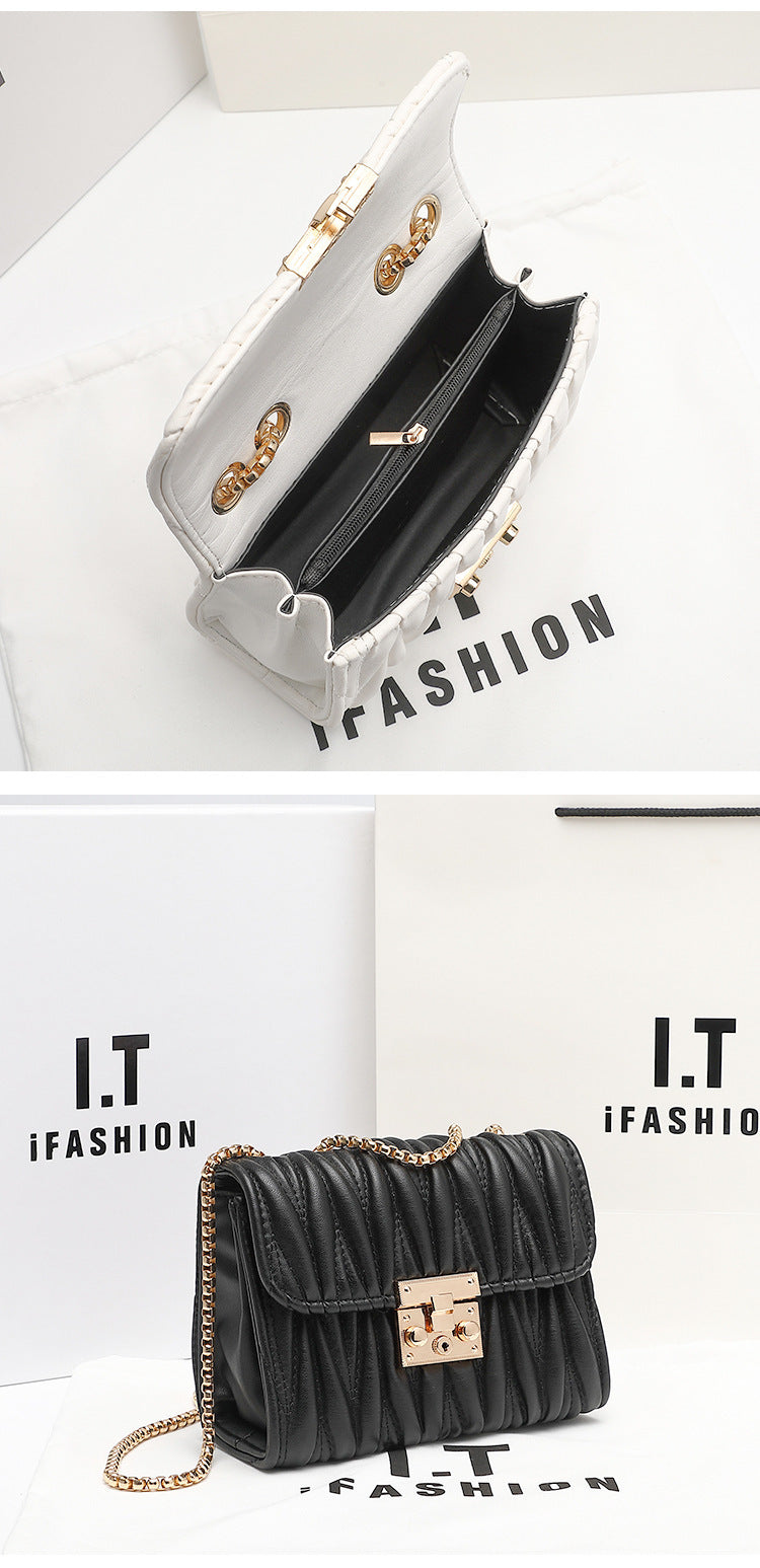 Women's Niche Design Pu Chain Messenger Bag