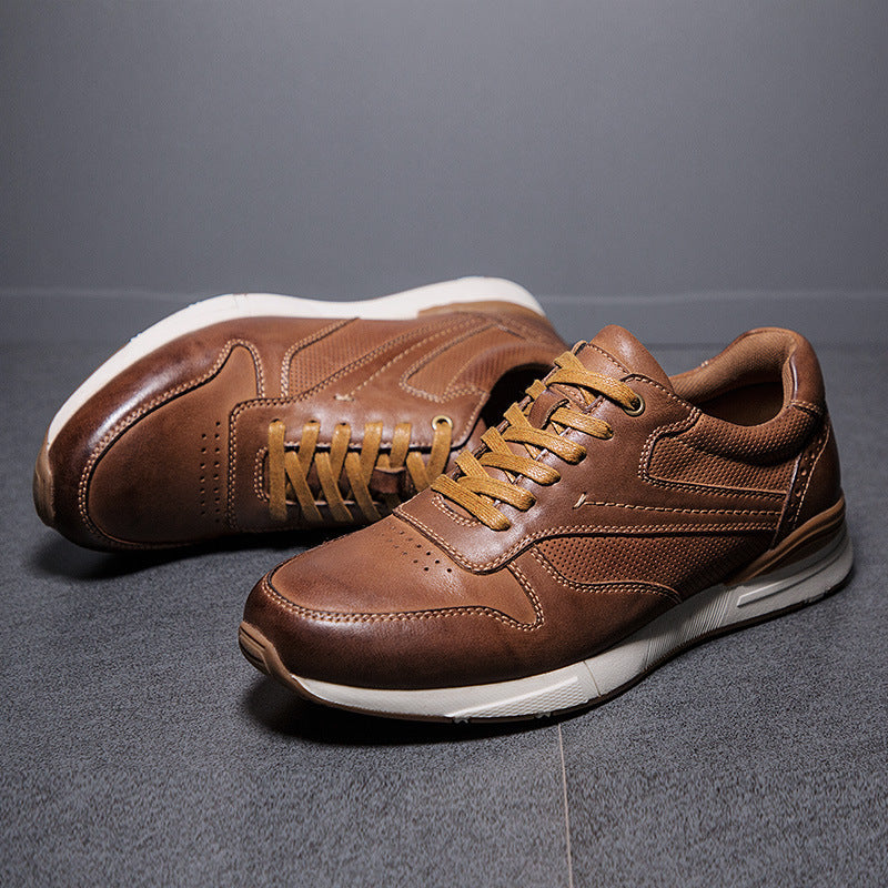Men's Winter Travel Toe Cap Leather Sneakers