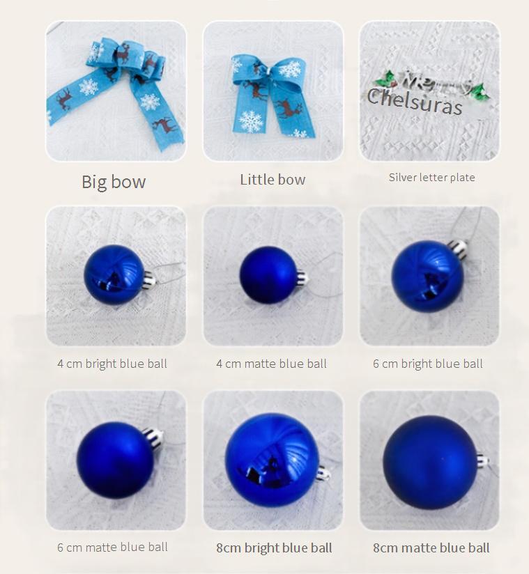 Christmas Tree With  Incandescent Warm White Lights, Snow Flocked Full Prelighted Xmas Tree With 820 Branch Tips & Foldable Stand, Lake Blue Gradient