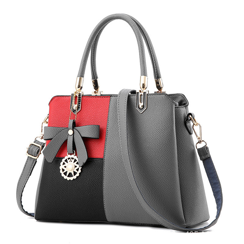 Women's contrast color handbag shoulder bag