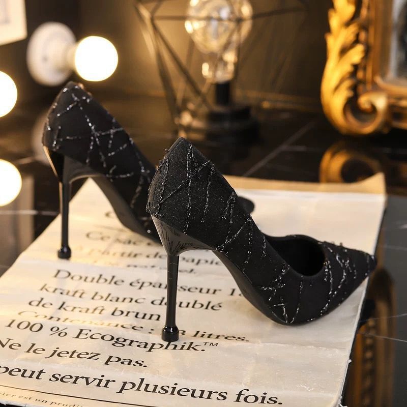 French Small Heel Shoes Design Socialite Stiletto Heel