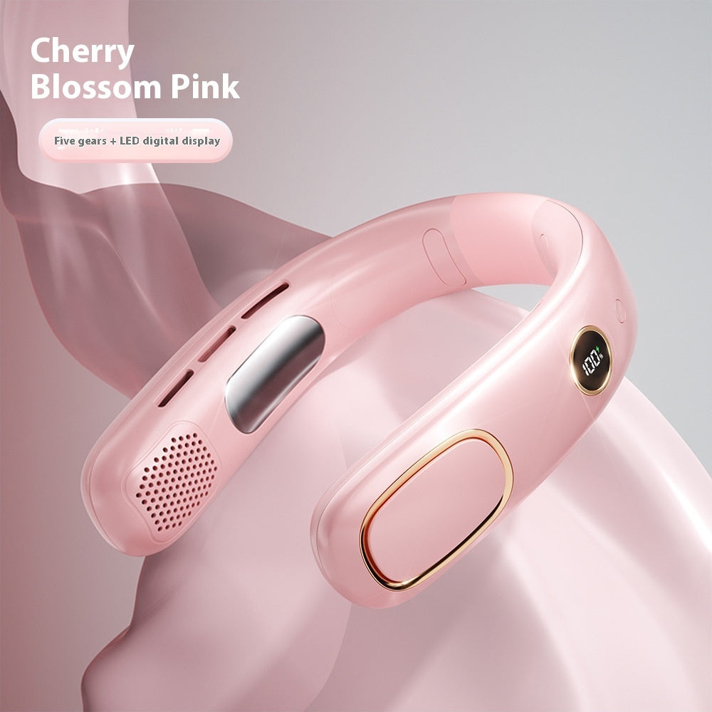 USB Charging Non-leaf Ice Compress Lazy Outdoor Portable Halter Little Fan