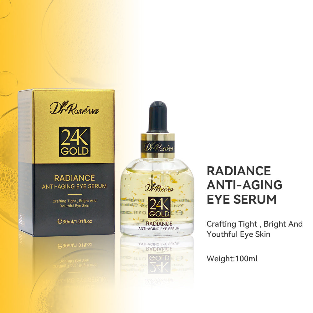 DR.ROSEVA 5Pcs 24K Gold Radiance Luxury Set Brightening & Firming Skincare Gift Box With Hyaluronic Acid Niacinamide Serum