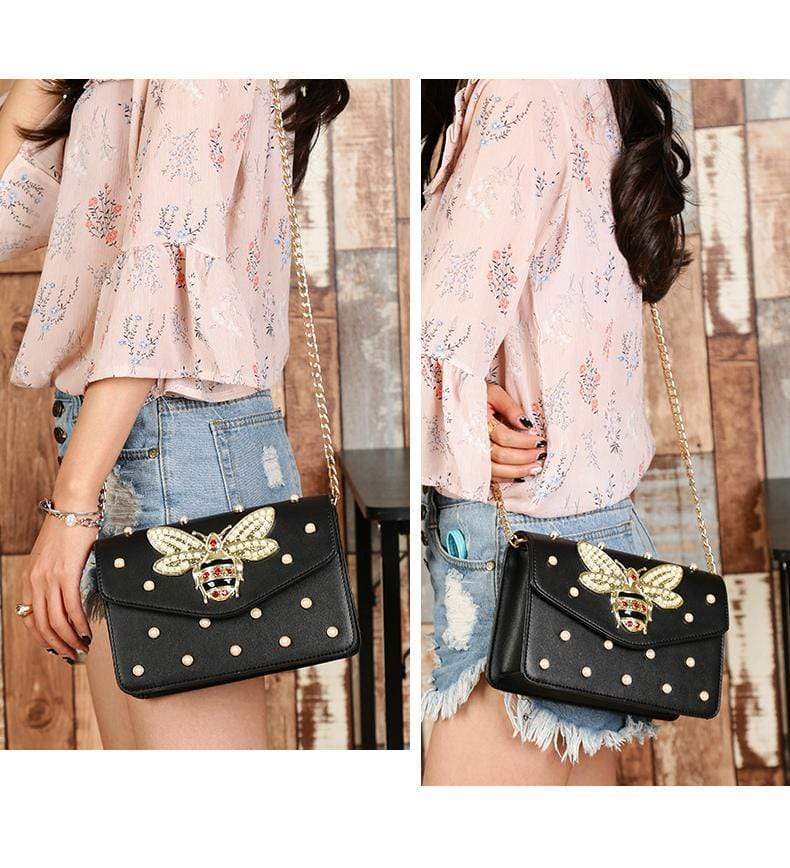 SMALL BAG WITH SHOULDER PATTERN BEELE AND STRASS