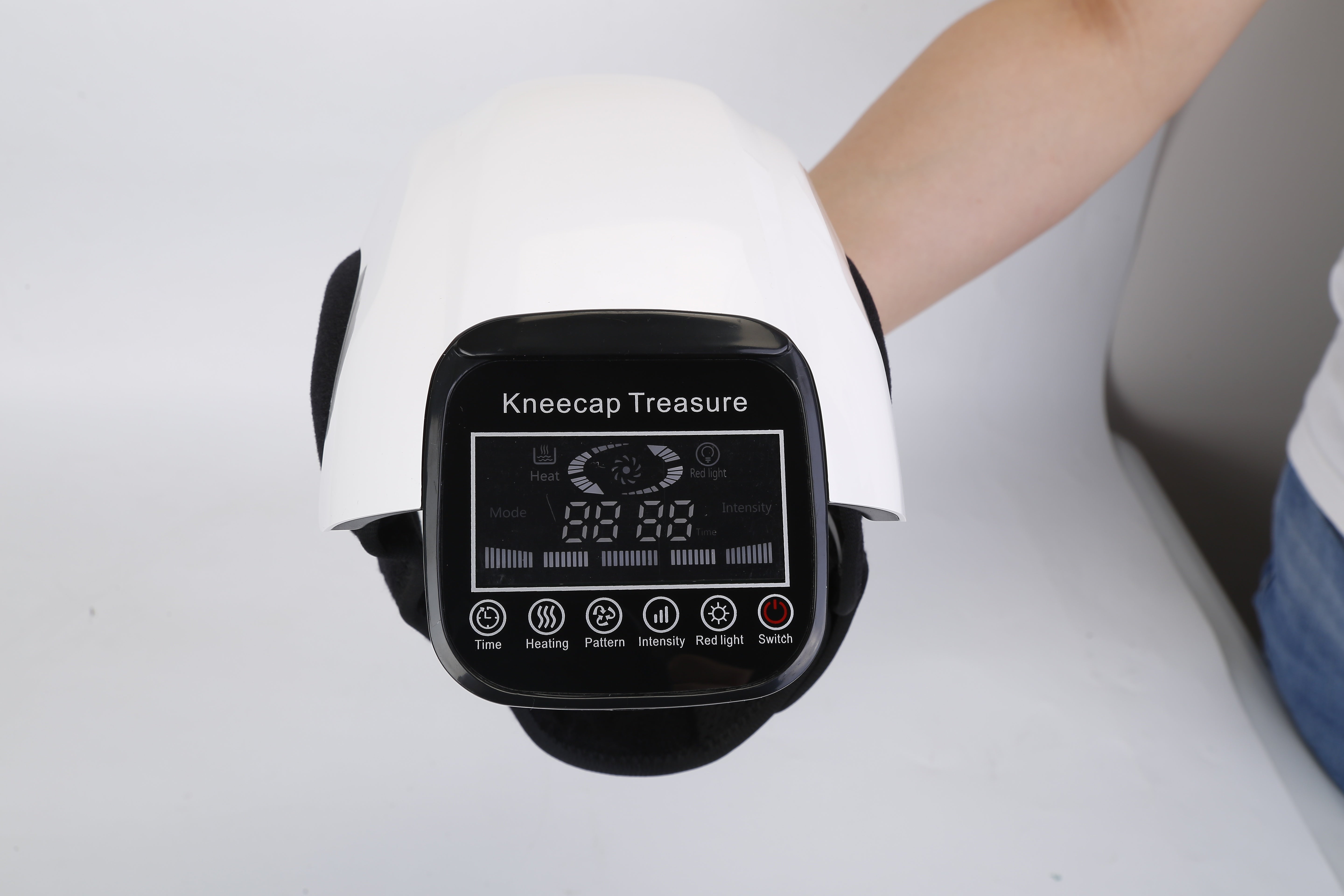 1Pc Electric Rechargeable Knee Massager Infrared Heat Pain Relief Therapy Knee Brace Wrap With Air Pressure Kneading Timer Temperature Adjustment