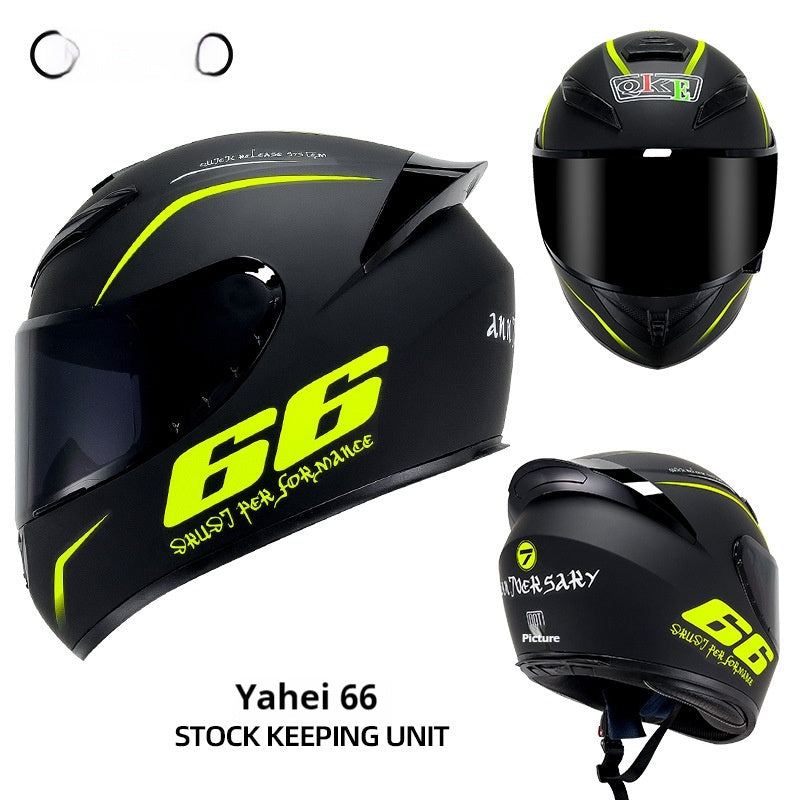 Winter Personality Motorcycle Helmet Four Seasons Knight Bluetooth Locomotive Full Face Helmet