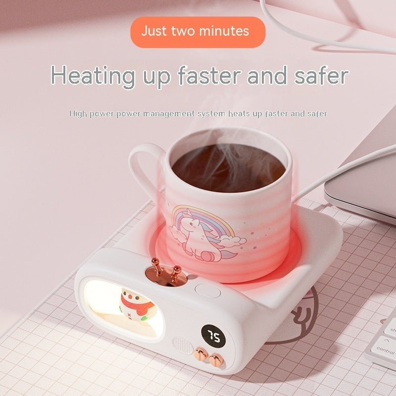 Cartoon Cup Warming Holder Night Light Warm Cup Household Constant Temperature Plastic Coaster