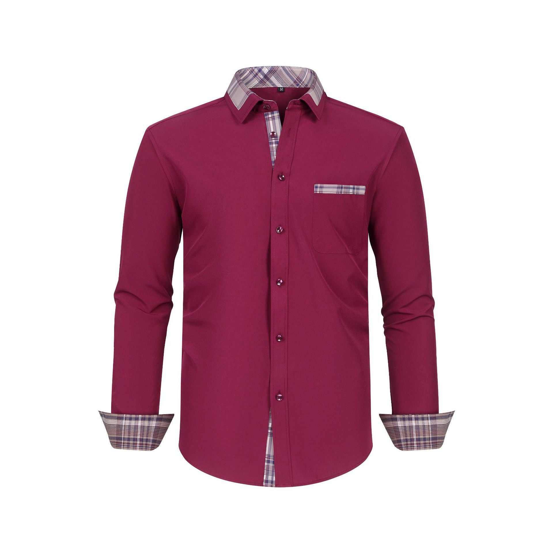 Large Size Patchwork Flower Collar Long Sleeved Men