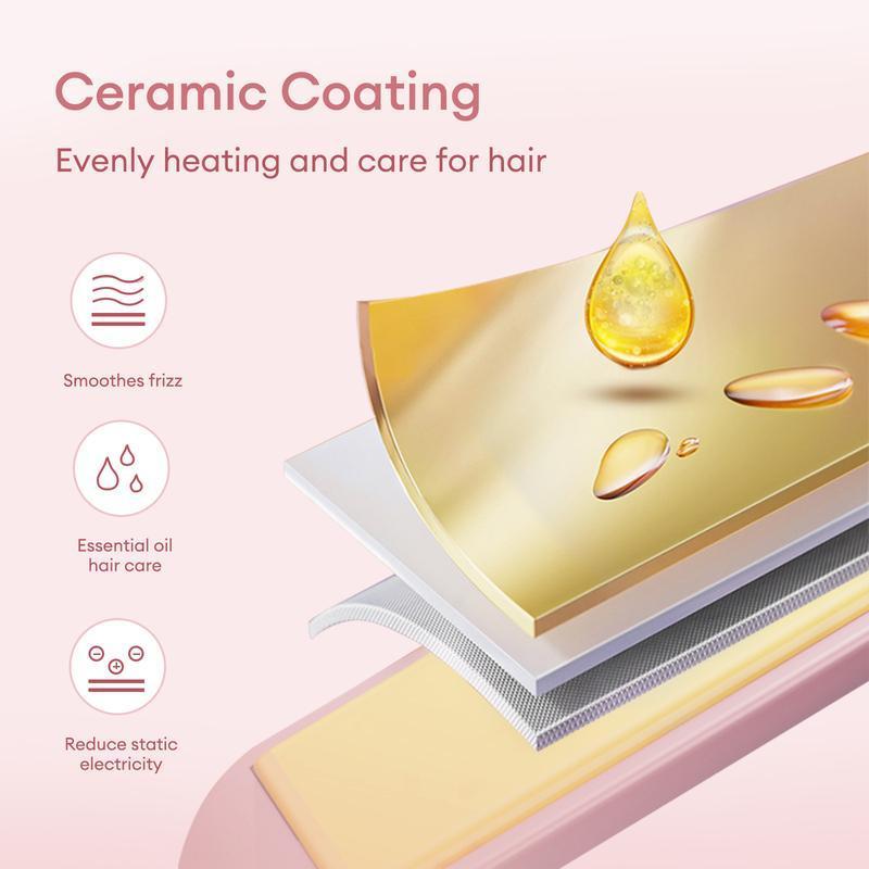 Gentlemen's Bangs Two-in-one Straight Hair Curler With Ion Hair Care, Compact And Portable, Suitable For Dormitory Use