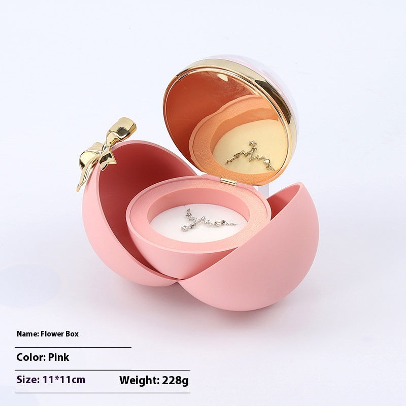 Spherical Bowknot Magnetic Necklace Jewelry Box