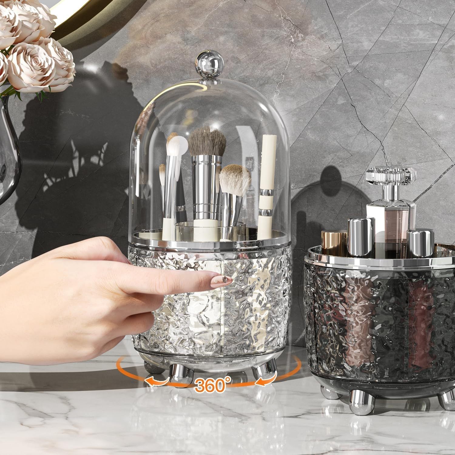 Large Capacity Bathroom Vanity Makeup Brush Storage Rack Organizer