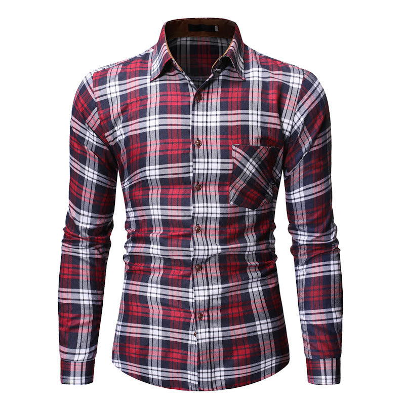 Men's Plaid Shirt Long-sleeved Shirt Pure Cotton Thickening Soft And Comfortable
