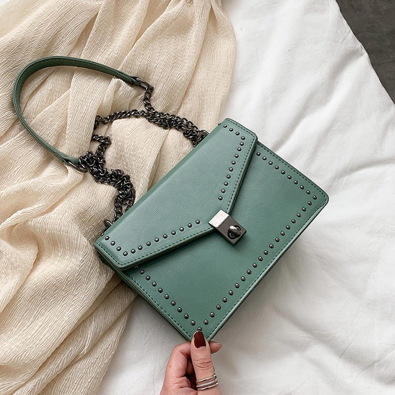 Rivet chain small square bag