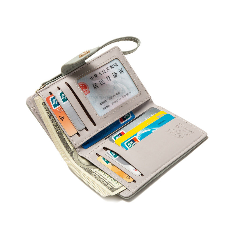 Fashion Rhombic Zipper Buckle Middle Long Wallet