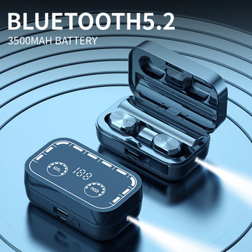 High Battery Wireless Bluetooth Headset With Flashlight Touch