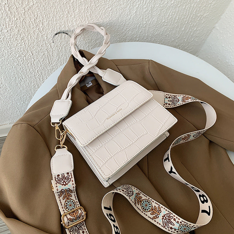 Texture Small Bag Stone Grain Small Square Bag Crossbody