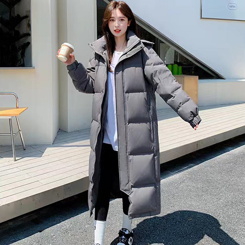 Men And Women Couple Extended Over-the-knee Winter Thickened White Duck Down Coat